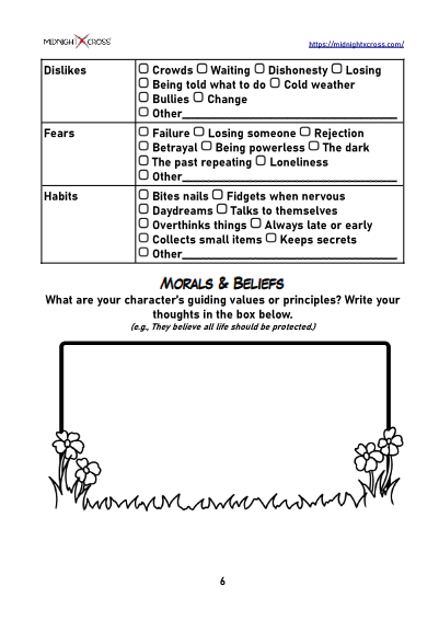 Character Creation Worksheet Preview 6
